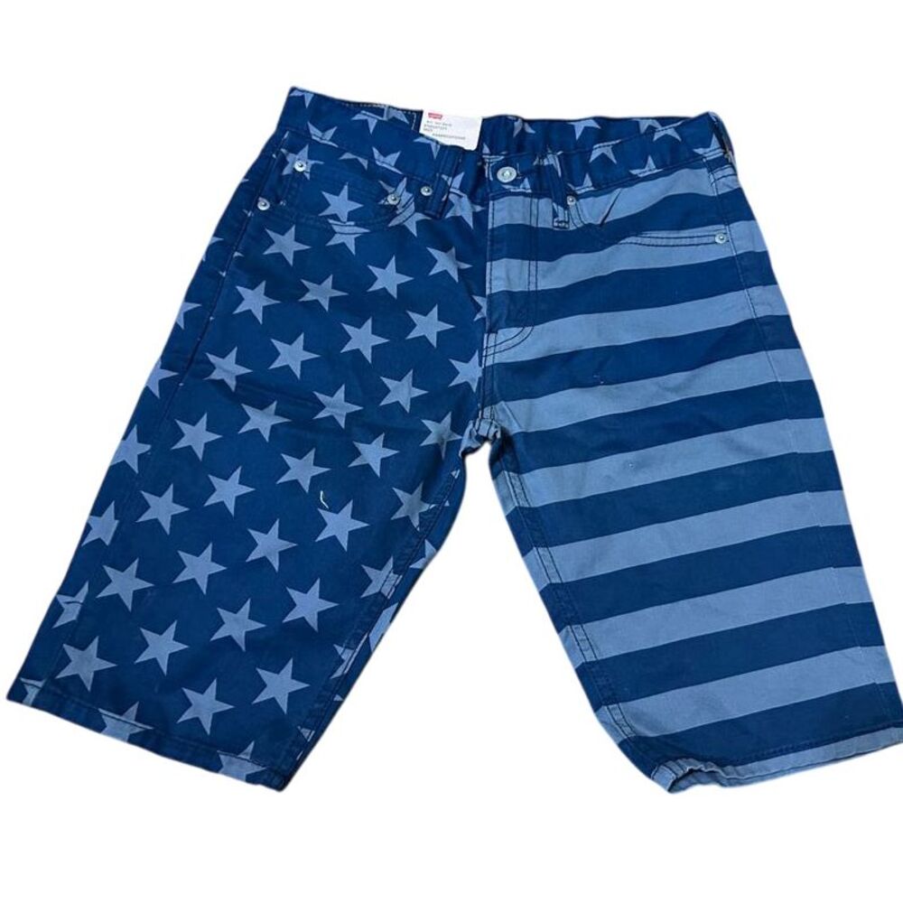 Levi's Men's Blue Star & Stripe Jean Shorts USA Flag